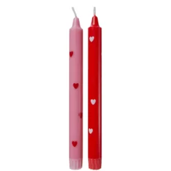 ART BOUGIE Stabkerze Herzen 2er Set