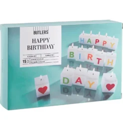 HAPPY BIRTHDAY Kerzen-Set 15-tlg.