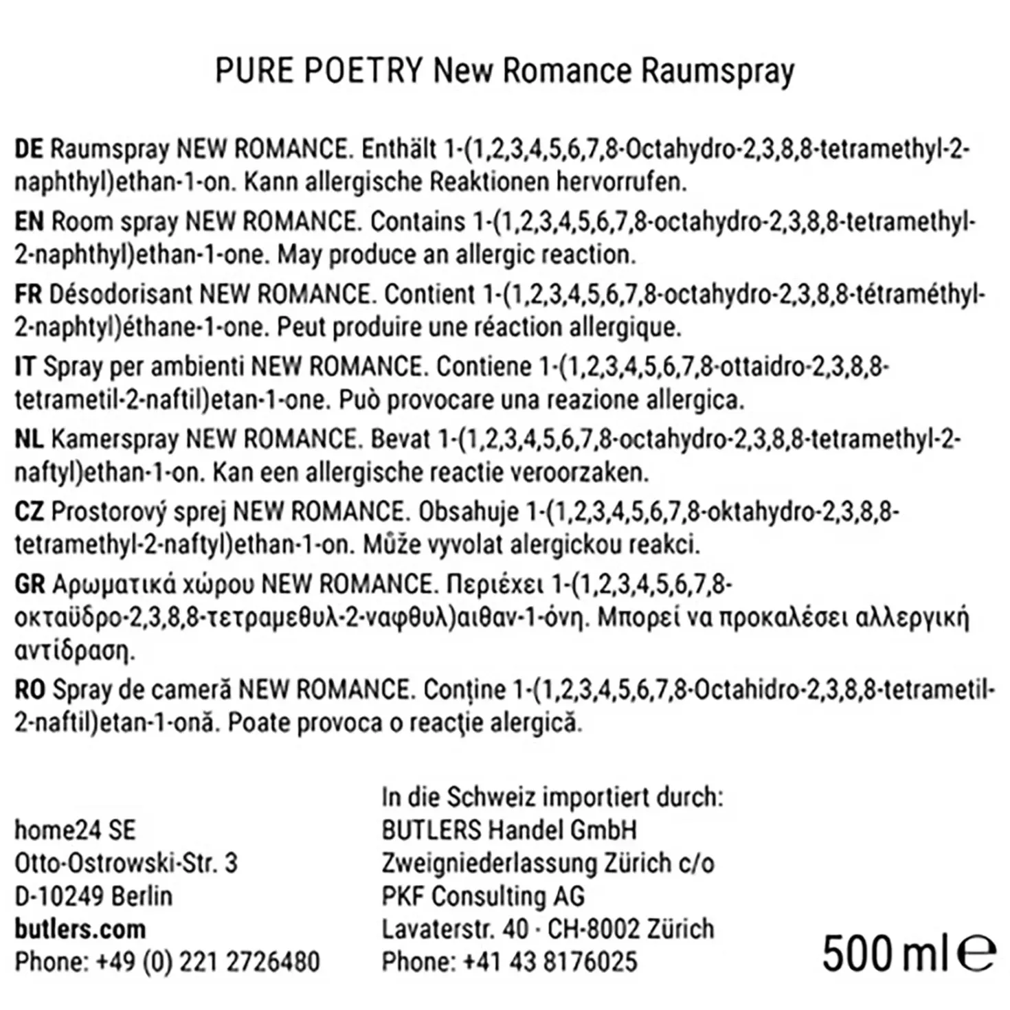 PURE POETRY Raumspray New Romance