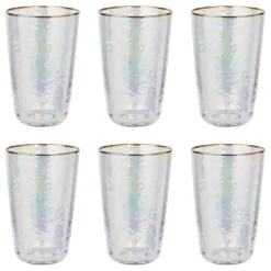 SMERALDA Longdrinkglas mit Goldrand 6er-Set